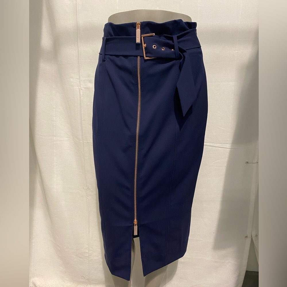 Ted Baker London Navy Zippered Skirt
